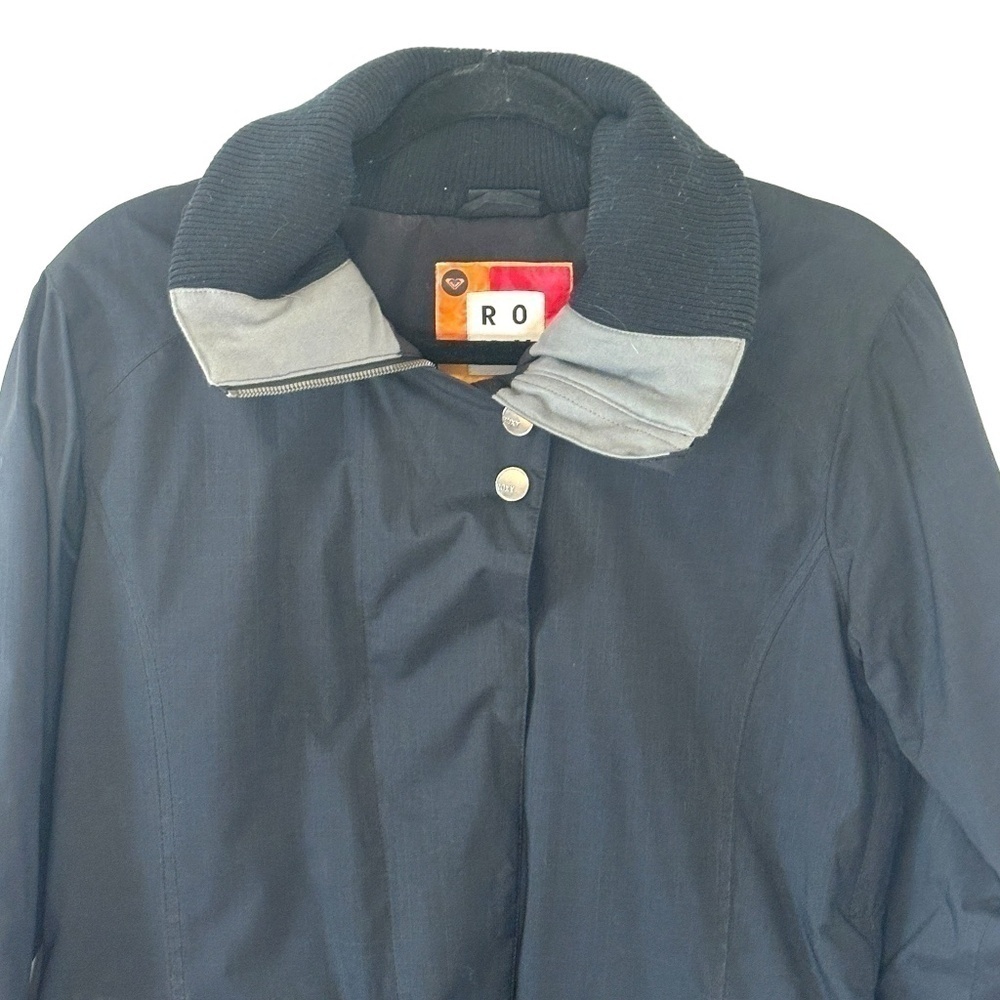 Roxy Black Hooded Coat Jacket Slim Fit Winter Sport Size Medium - Picture 14 of 14